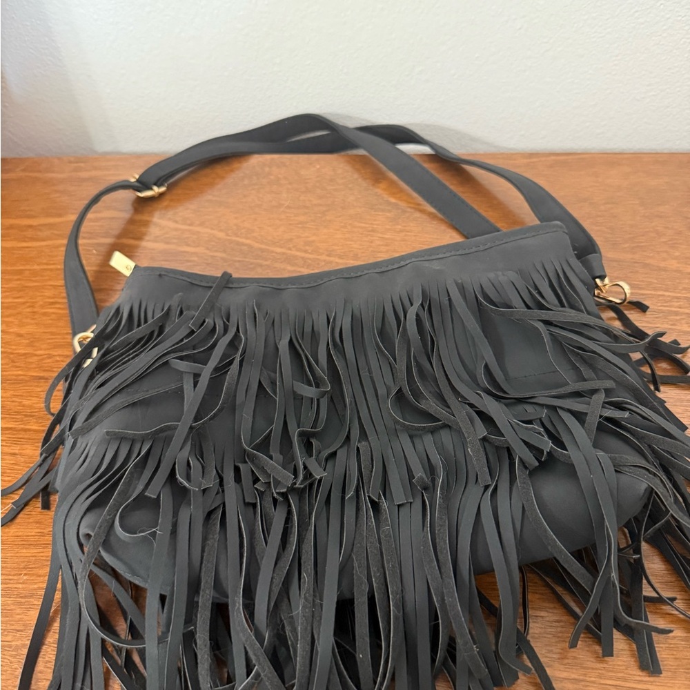 Black Fringe Shoulder Bag